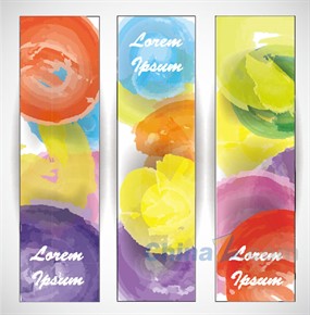 水彩涂鸦横幅矢量设计